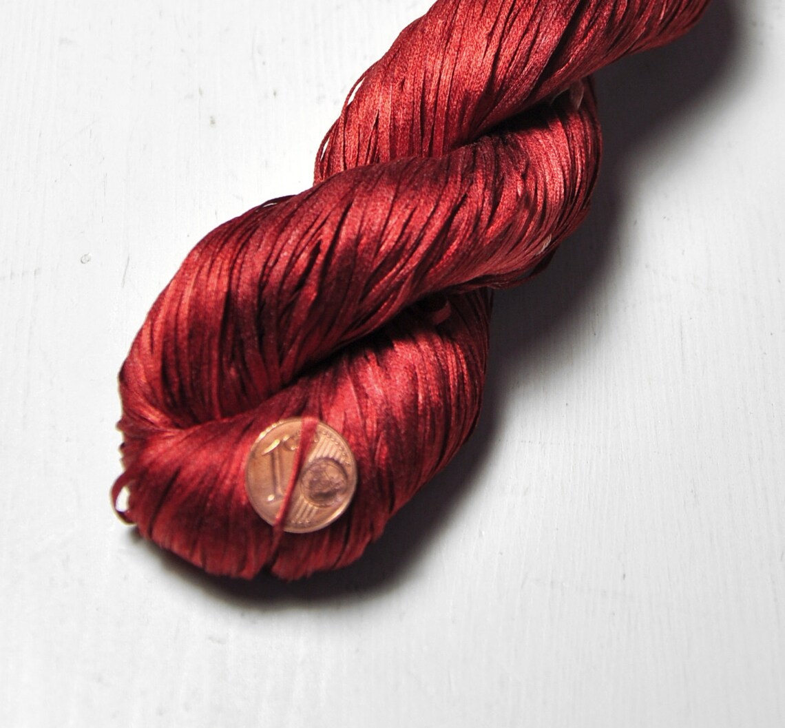 Fury Red Silk Tape Lace Yarn Hand Dyed Yarn Handgefärbte Etsy