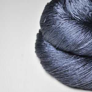 Stormy gray sea Silk Lace Yarn knotty skein Hand Dyed Yarn handgefärbte Seide handdyed yarn DyeForYarn image 2