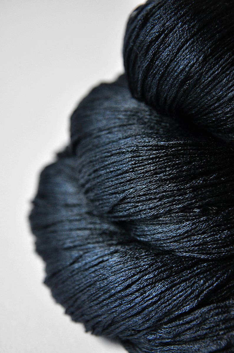 handgef\u00e4rbte Seide A dark storm is coming Silk Lace Yarn Hand Dyed Yarn handdyed silk lace yarn