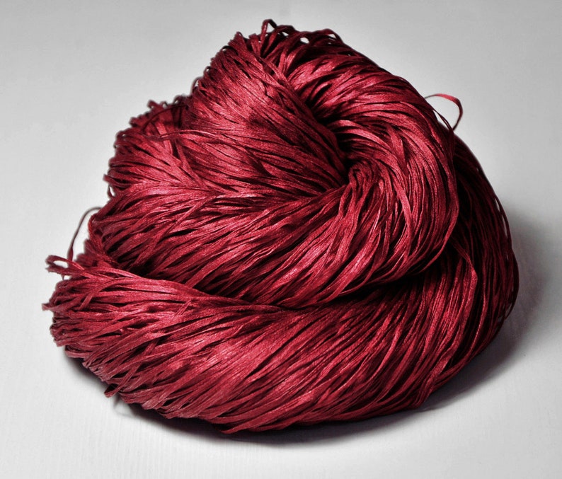 Hot Desire Red Silk Tape Lace Yarn Hand Dyed Yarn Etsy