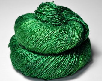 Absinthe poisoning OOAK - Tussah Silk Lace Yarn - Tussah Silk Lace Yarn - Hand Dyed Yarn - handgefärbte Seide - DyeForYarn