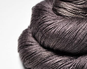 Dead walnut wood - Silk / Merino Lace Yarn superwash - hand dyed by DyeForYarn - color: taupe brown