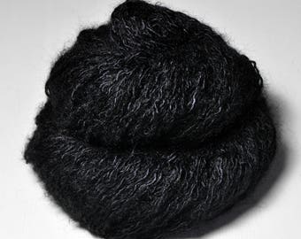 Black hole - Silk / Super Kid Mohair / Polyamide Sport Yarn - Hand Dyed Yarn - handgefärbte Seide - Garn handgefärbt - DyeForYarn