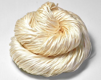 Buttermilk past its best OOAK - Hand Dyed  Silk Tape Lace Yarn - Hand Dyed Yarn - handgefärbte Seide  - Garn handgefärbt – DyeForYarn