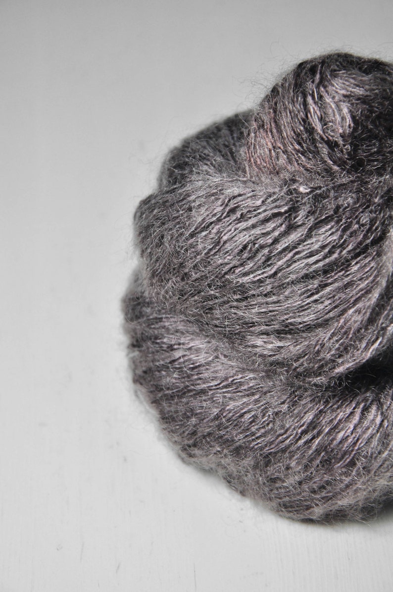 Faded black walnut floor Silk / Mohair / Polyamide Sport Yarn Hand Dyed Yarn handgefärbte Seide Garn handgefärbt DyeForYarn image 1