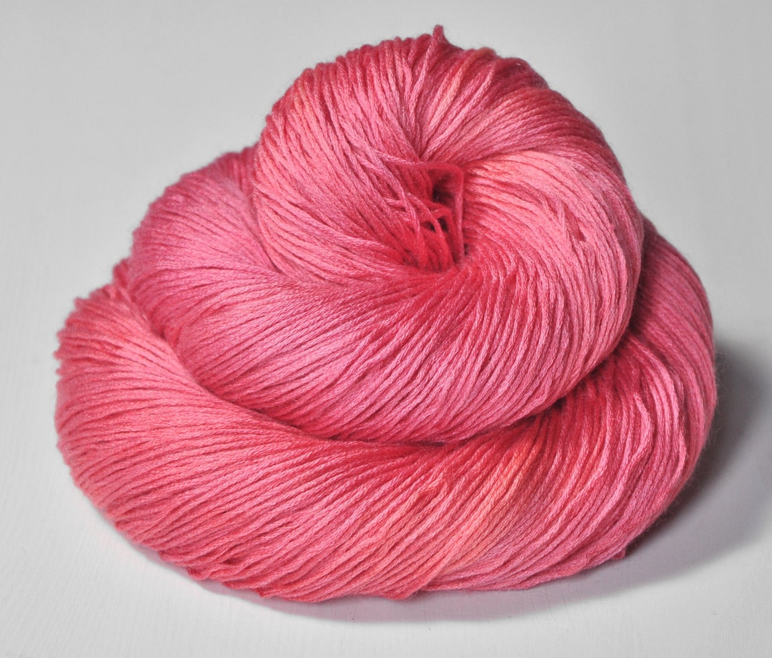 Artificial Rose Coral Silk  Cashmere Lace Yarn Hand Dyed - Etsy