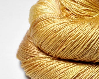 Knocking on heaven's door - Silk / Merino Lace Yarn superwash - hand dyed by DyeForYarn - color: honey gold