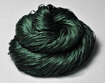 Lost in the coniferous forest - Hand Dyed Silk Tape Lace Yarn - Hand Dyed Yarn - handgefärbte Seide - Garn handgefärbt – DyeForYarn