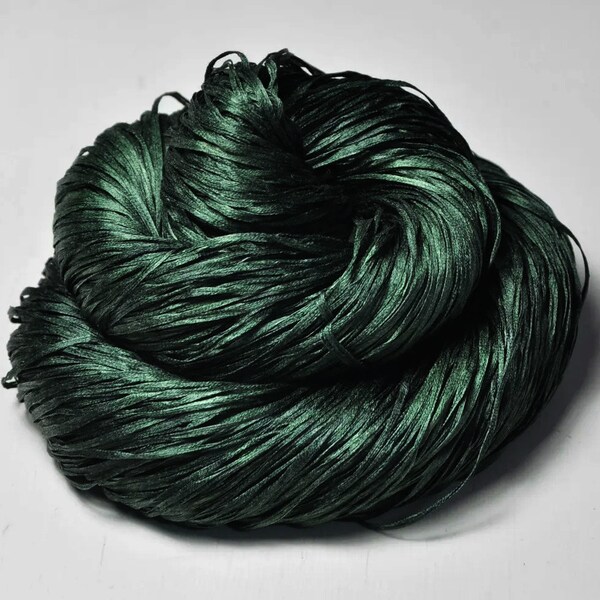 Lost in the coniferous forest - Hand Dyed Silk Tape Lace Yarn - Hand Dyed Yarn - handgefärbte Seide - Garn handgefärbt – DyeForYarn