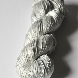 Silver ghost Silk Lace Yarn Hand Dyed Yarn handgefärbte Seide handdyed silk lace yarn DyeForYarn image 4