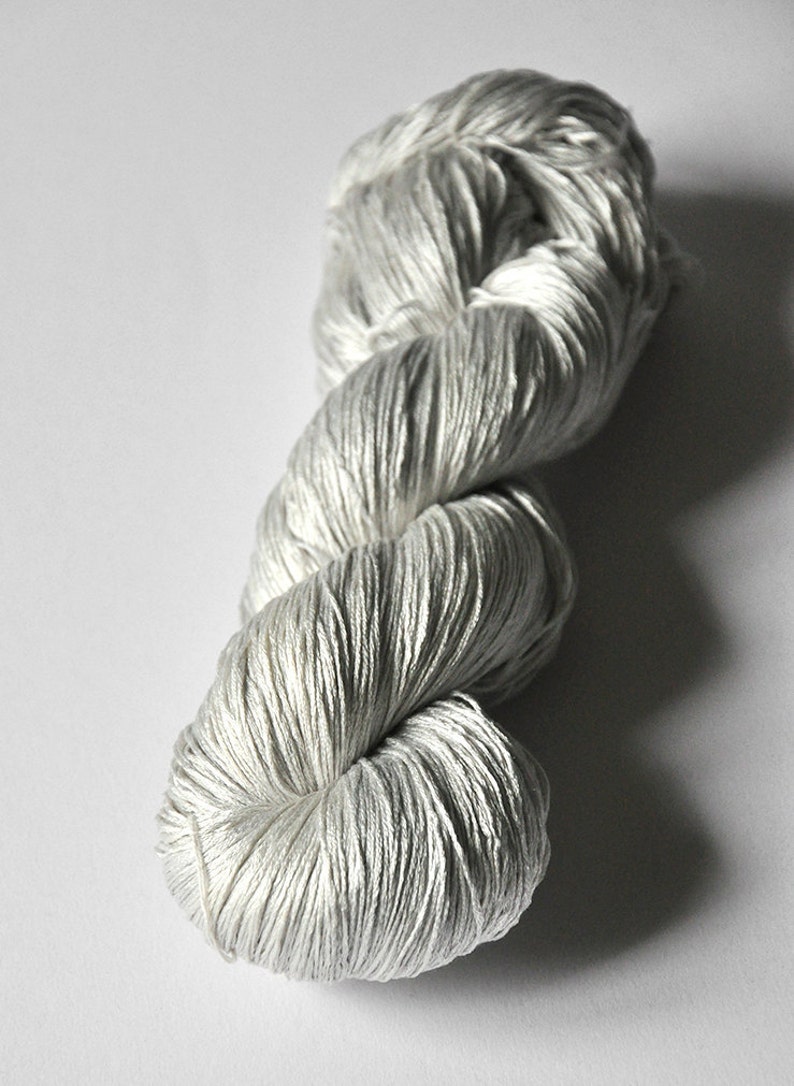 Silver ghost Silk Lace Yarn Hand Dyed Yarn handgefärbte Seide handdyed silk lace yarn DyeForYarn image 4