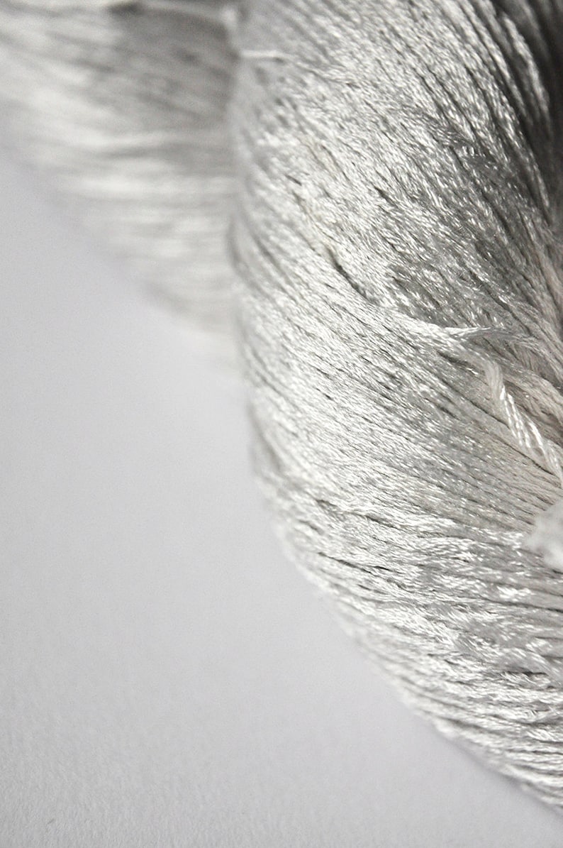 Silver ghost Silk Lace Yarn Hand Dyed Yarn handgefärbte Seide handdyed silk lace yarn DyeForYarn image 3