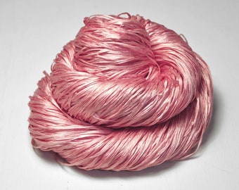 Dried marshmallow OOAK - Hand Dyed  Silk Tape Lace Yarn - Hand Dyed Yarn - handgefärbte Seide - Garn handgefärbt – DyeForYarn