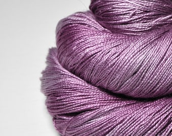 Taking a bath of roses - Silk / Merino Lace Yarn superwash - hand dyed by DyeForYarn - color: muted purple