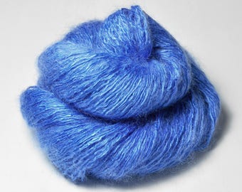 Clear summer sky - Silk / Super Kid Mohair / Polyamide Sport Yarn - Hand Dyed Yarn - handgefärbte Seide  - Garn handgefärbt - DyeForYarn