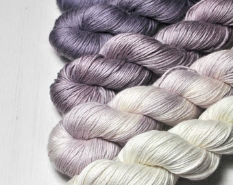 Transcendence - Gradient Yarn Set of Silk / Cashmere Fingering Yarn - Hand Dyed Yarn - handgefärbte Seide  - Garn handgefärbt - DyeForYarn