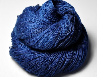 Glowing sapphire - Tussah Silk Lace Yarn - Hand Dyed Yarn - handgefärbte Seide  - Garn handgefärbt - DyeForYarn