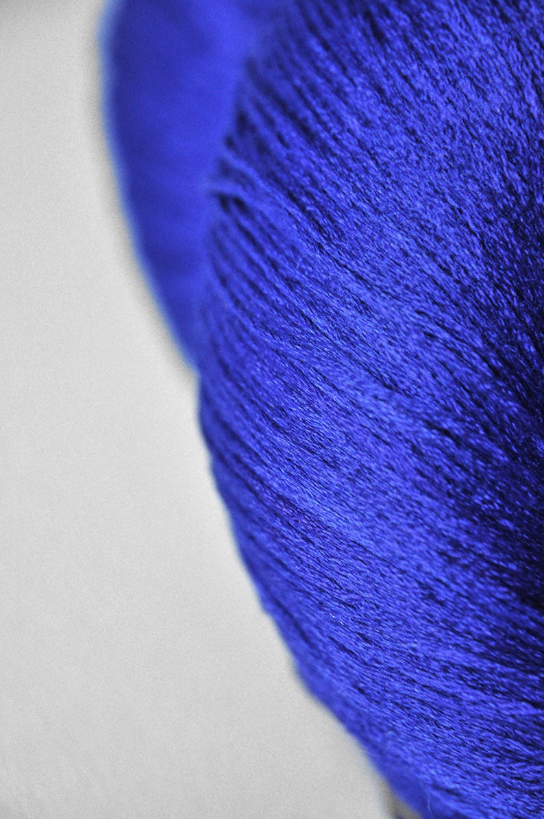 Severe Cobalt intoxication Silk Lace Yarn LSOH knotty skein Hand Dyed Yarn hand dyed silk lace yarn DyeForYarn image 3