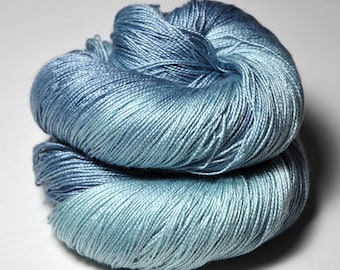 Dozing happily by the pond - Silk / Merino Lace Yarn superwash - hand dyed by DyeForYarn - color: light aqua blue
