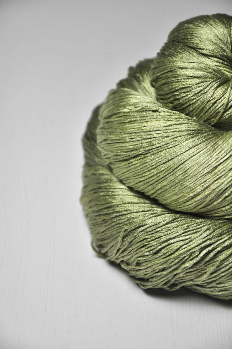 Melting Pistachio Ice Cream Silk Lace Yarn Hand Dyed Yarn Etsy