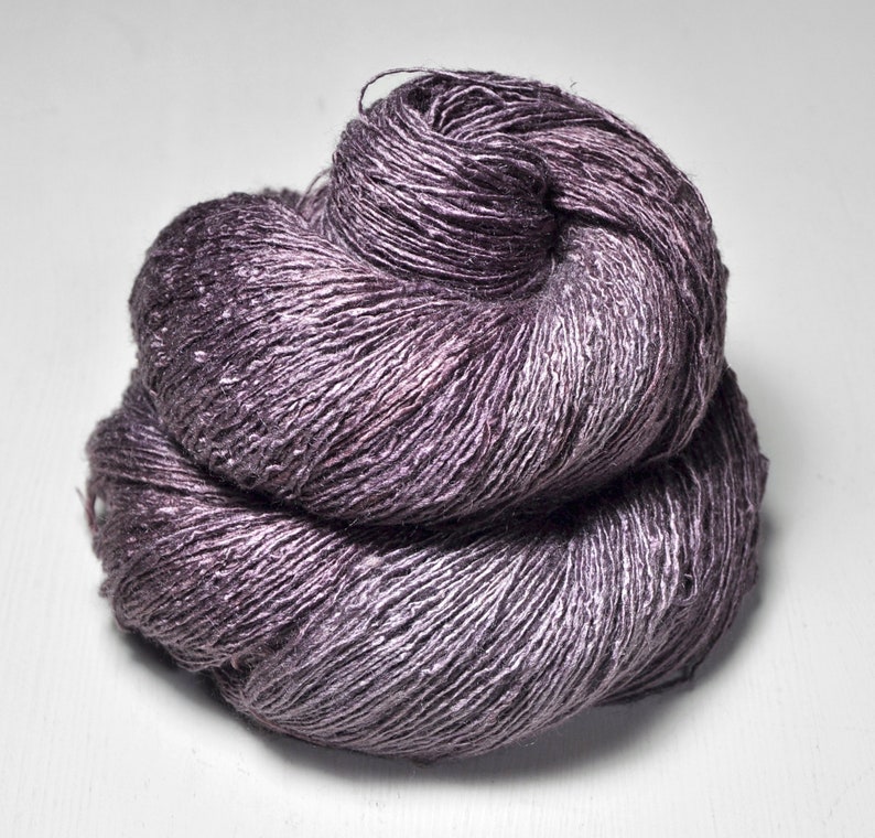 Dried chive flower Tussah Silk Lace Yarn Hand Dyed Yarn Etsy