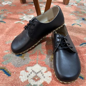 Barefoot Handmade Natural Black Men Minimalist Shoes – Zero Drop Shoes with Wide Toe Box – All Leather Walking Shoes for Men Healthy Feet