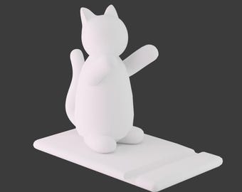 Cat Phone Stand STL File for 3D Printing