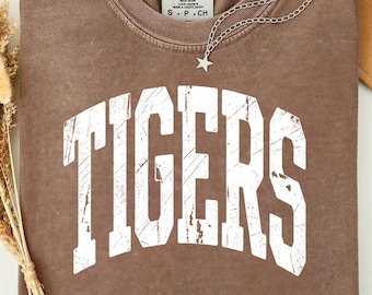 Comfort Colors® Vintage Tigers Sweat shirt, Tigers Game Day Sweater, College Spirit Tiger Mascot Sweater, Tigers Football Sweater Shirt