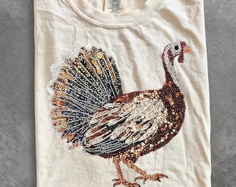 Comfort Colors® Faux Rhinestone Turkey shirt, Agriculture shirt, Dazzle shirt, Country shirt, Trending shirt, Hunting shirt, Turkey shirt