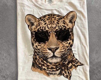 Comfort Colors® Glam Leopard shirt, Black Leopard shirt, Luxury shirt, Everyday shirt, Boujee shirt, Leopard shirt, Preppy print shirt