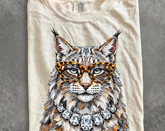Comfort Colors® Glam Wildcat Shirt, Bling Leopard Print Wildcats Pride T-Shirt, Boujee Graphic Tee, Preppy Sparkle Wildcats Game Day Gift