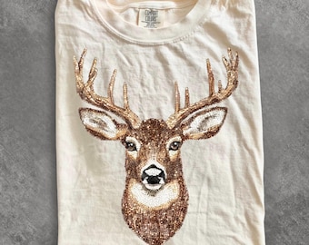 Comfort Colors® Faux Rhinestone Deer Hunting shirt, Digital shirt, Agriculture shirt, Buck Head shirt, Shirt shirt, Country shirt