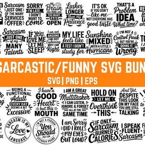 80 Sarcastic SVG Bundle, Funny SVG bundle, Funny Quotes svg, Sarcastic Svg Bundle, Sarcasm Svg Bundle, T shirt svg, Cricut, silhouette
