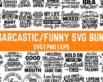 80 Sarcastic SVG Bundle, Funny SVG bundle, Funny Quotes svg, Sarcastic Svg Bundle, Sarcasm Svg Bundle, T shirt svg, Cricut, silhouette