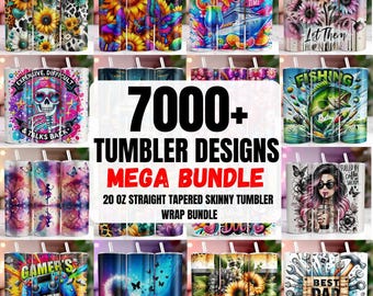 7000+ Variety Pack Mega Tumbler Wrap Bundle, 20oz Skinny Best Selling Tumbler Designs, Straight Tapered, Digital Download, Commercial Use