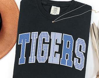 Comfort Colors® Tigers Shirt, Polka Dot Mascot Shirt, School Spirit Shirt, Tigers Mama Tee, Sports Team Mascot Shirt, Personalized Shirt