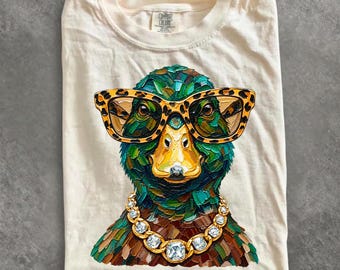 Comfort Colors® Glam Mallard Duck T-Shirt, Bling Shirt, Everyday Shirt, Leopard Shirt, Preppy Animal Shirt, Hunting Season Shirt