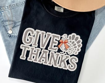 Comfort Colors® Lace Give Thanks Turkey shirt, Vintage Thanksgiving Cottagecore Fall Trendy Autumn shirt, Vintage shirt, Thanksgiving shirt