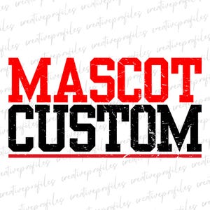 Mascota de equipo personalizada (SVG), deportiva (SVG), con espíritu escolar personalizado, mascota personalizada (SVG), descarga digital