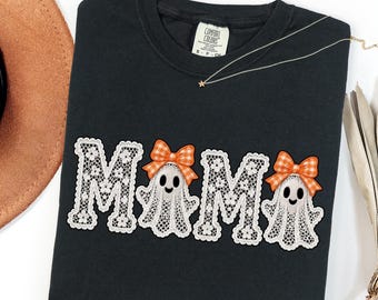 Comfort Colors®  Lace Halloween Mama Ghost shirt, Vintage Spooky Cottagecore Trendy Fall shirt, Ghost shirt, Spooky shirt, Halloween shirt