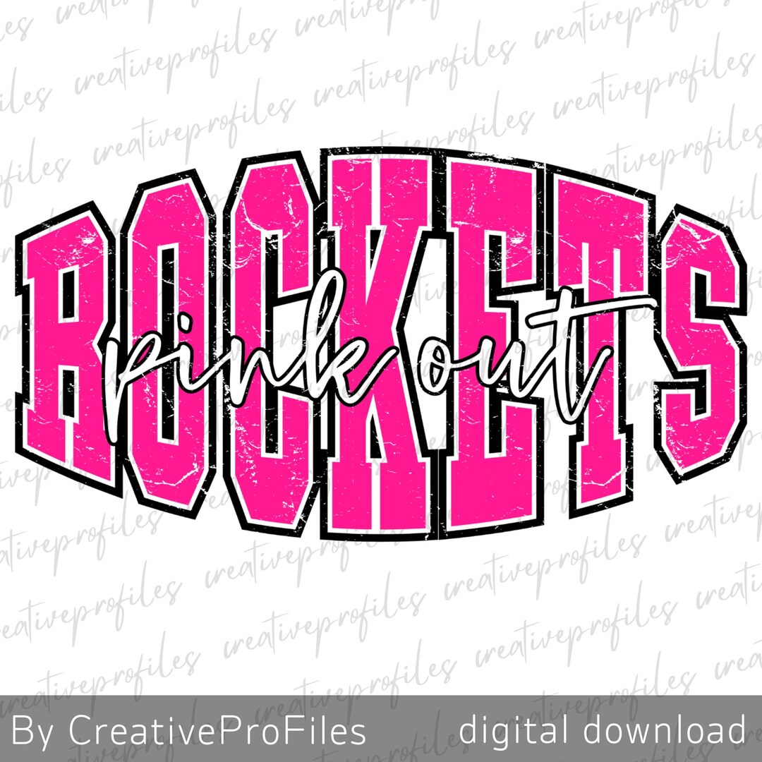 Pink Rocket Sign Pink Out Rockets PNG, Rockets Png, Game Day Png, Rockets Mascot Png ...
