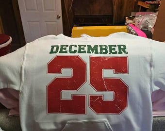 Distressed December 25 PNG, Varsity Design, Vintage Christmas Png, Retro Christmas Png, Christmas Png, Holiday Png, Digital Download