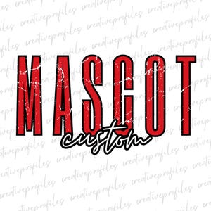 Mascota de equipo personalizada (SVG), deportiva (SVG), con espíritu escolar personalizado, mascota personalizada (SVG), descarga digital