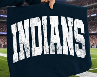 Indians Shirt, Indians Baseball Shirt, Distressed Indians Mascot Shirt, Varsity School Spirit Game Day Shirt, Game day Shirt, Sport Shirt