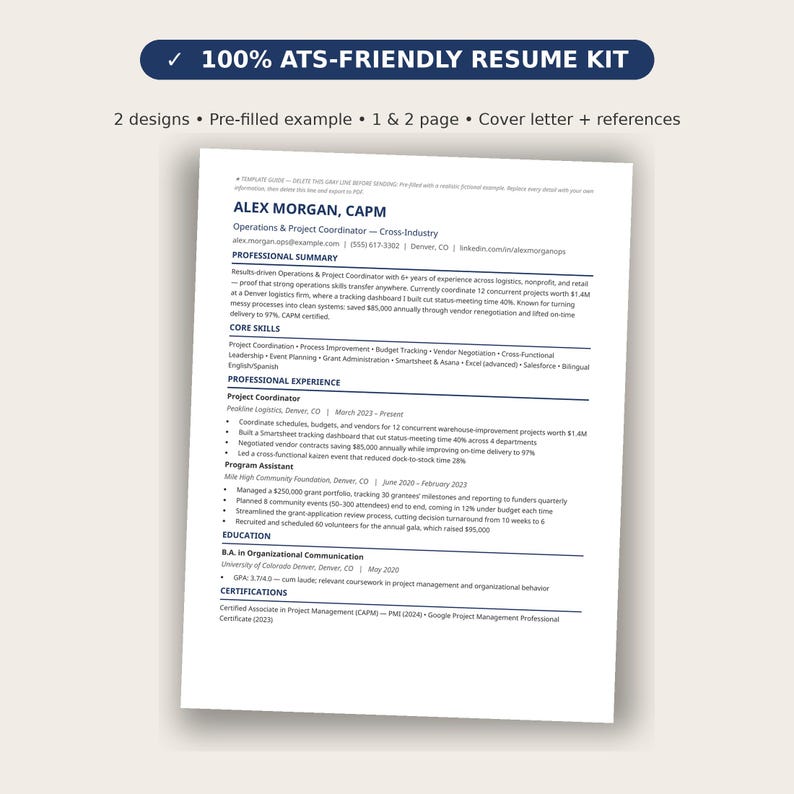Packing Cv Examples Pack complet de modèles de CV | 2 modèles compatibles avec les systèmes ...