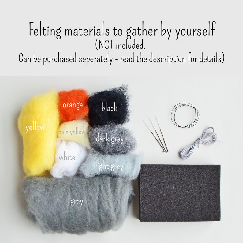 DIY Cockatiel Felting Instructions Instant Download PDF wool roommate / craft instructions, needle felting tutorial image 6