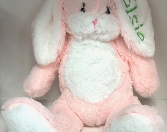 Personalized BUNNY monogrammed rabbit stuffed animal plush bunny 18 inch tall