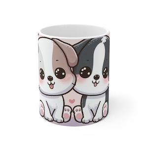 Adorable Dog Lovers Mug | Cute Puppy Cartoon Coffee Cup, Gifts for Dog Owners, Pet Lovers, Dog Mom, Animal Enthusiasts