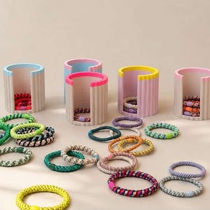 Scrunchie Organizer Mädchen | Haargummi Aufbewahrung Kknekki Halter | Haarband Halter 3D Druck | Geschenk Kinderzimmer Deko