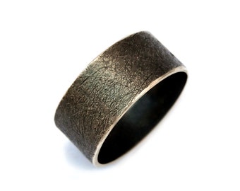 Silver Ring Women, Sterling Silver Band, Black Silver Band, Ring for Women, Rustic Band Ring, Unique Silver Rings, Wide Band Ring